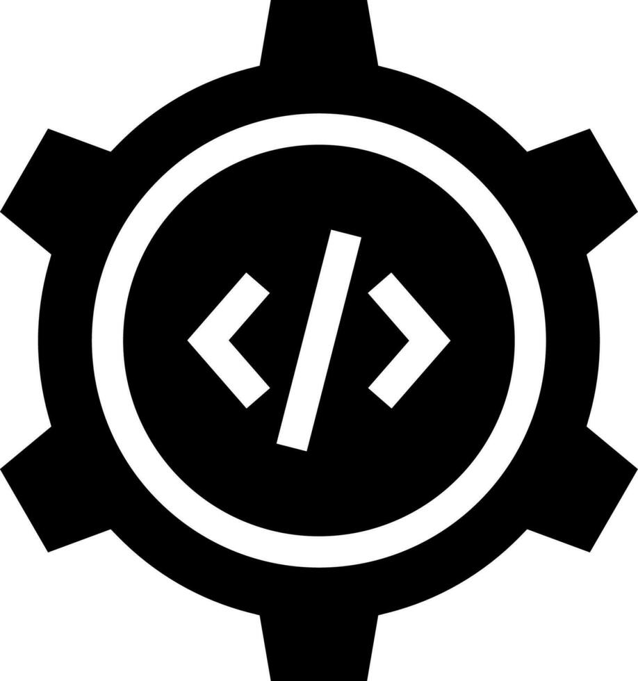 Glyphe Code Rahmen Symbol oder Symbol. vektor