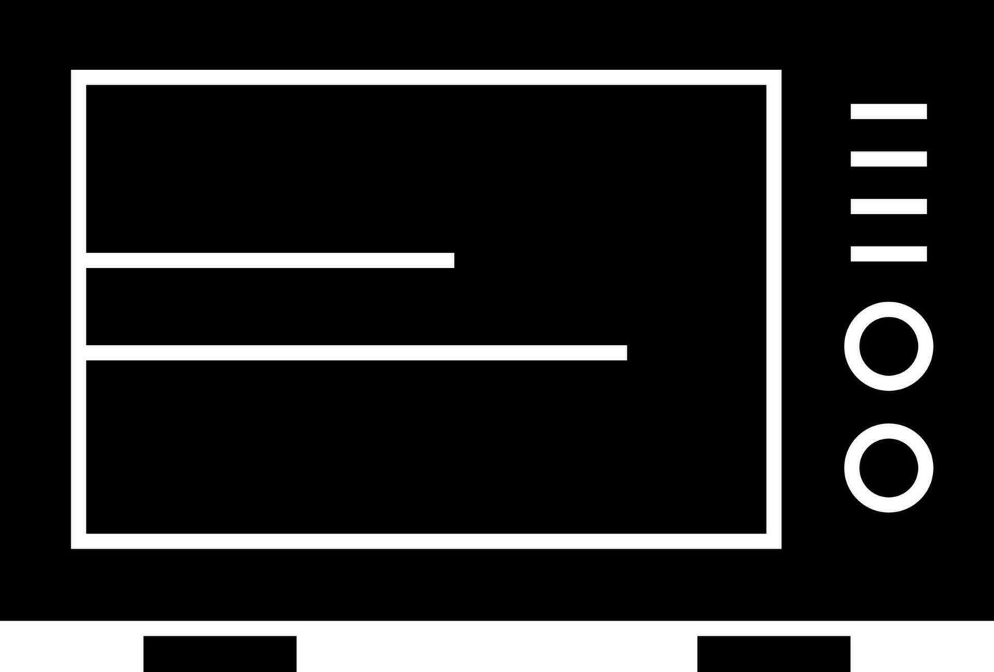 glyf ikon av svart och vit mikrovågsugn. vektor