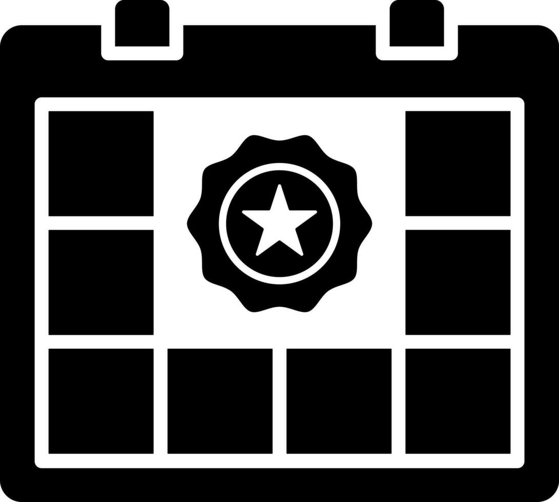 svart och vit kalender ikon i platt stil. vektor