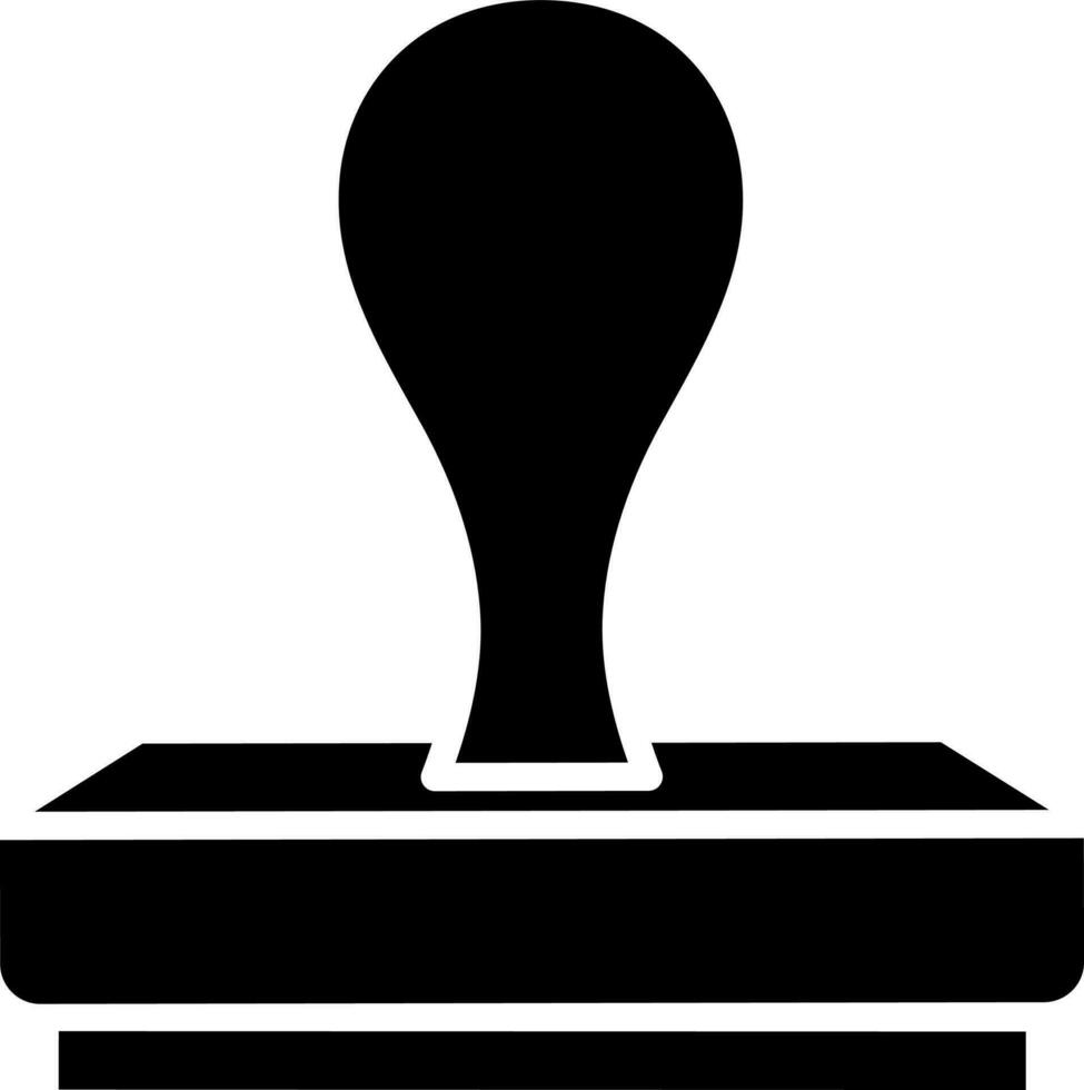 platt stil stämpel ikon i svart och vit Färg. vektor