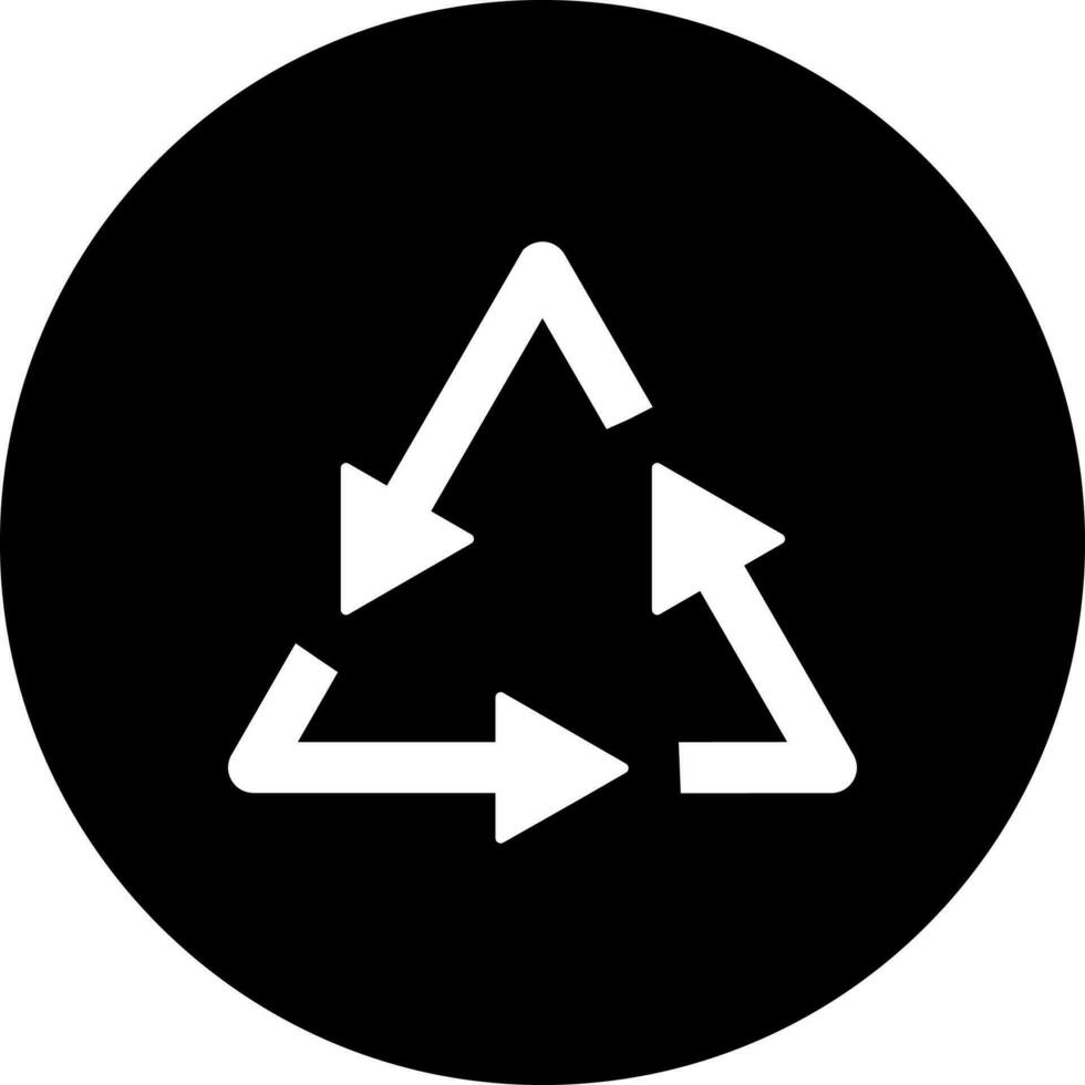 återvinning tecken eller symbol i svart och vit Färg. vektor