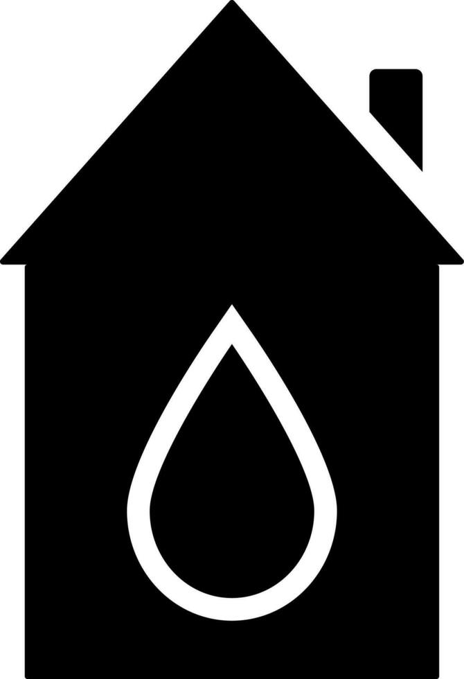 Haus mit Wasser fallen Symbol oder Symbol. vektor