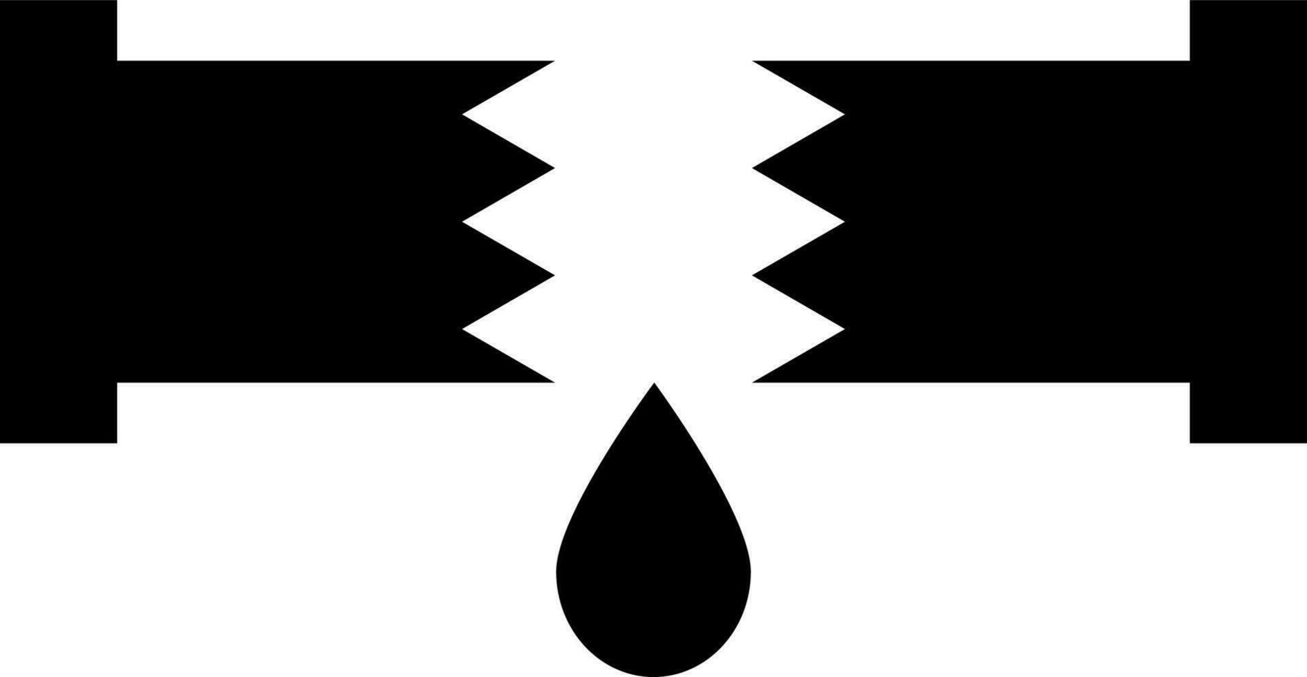 eben Stil gebrochen Pipeline Symbol. vektor