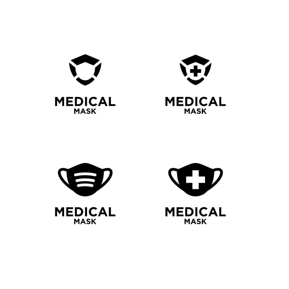 ställa in samling medicinsk mask ikon vektor logotyp mall illustration design