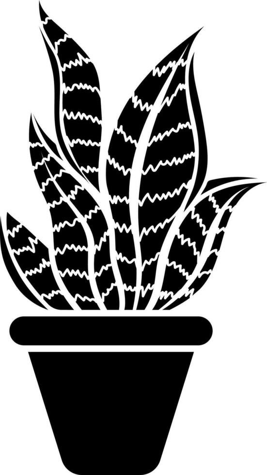 Zunge Pflanze Glyphe Symbol im eben Stil. vektor