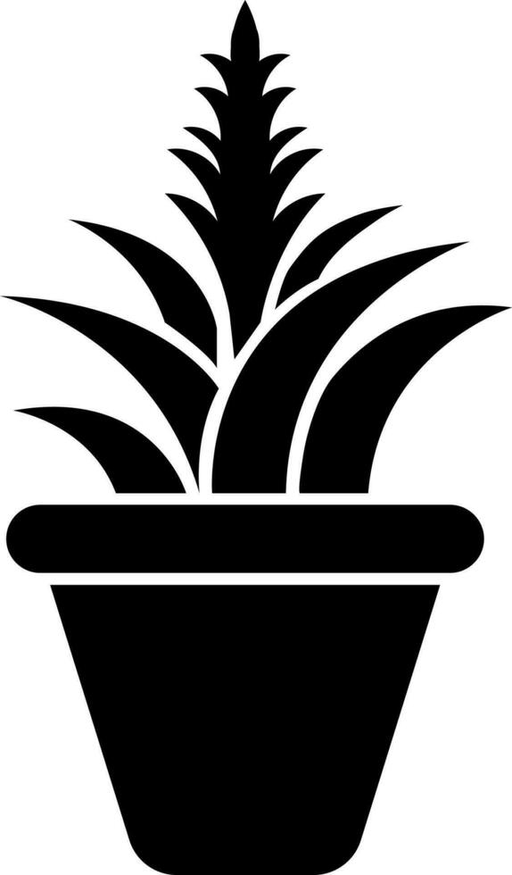glyf aloe vera växt ikon eller symbol. vektor