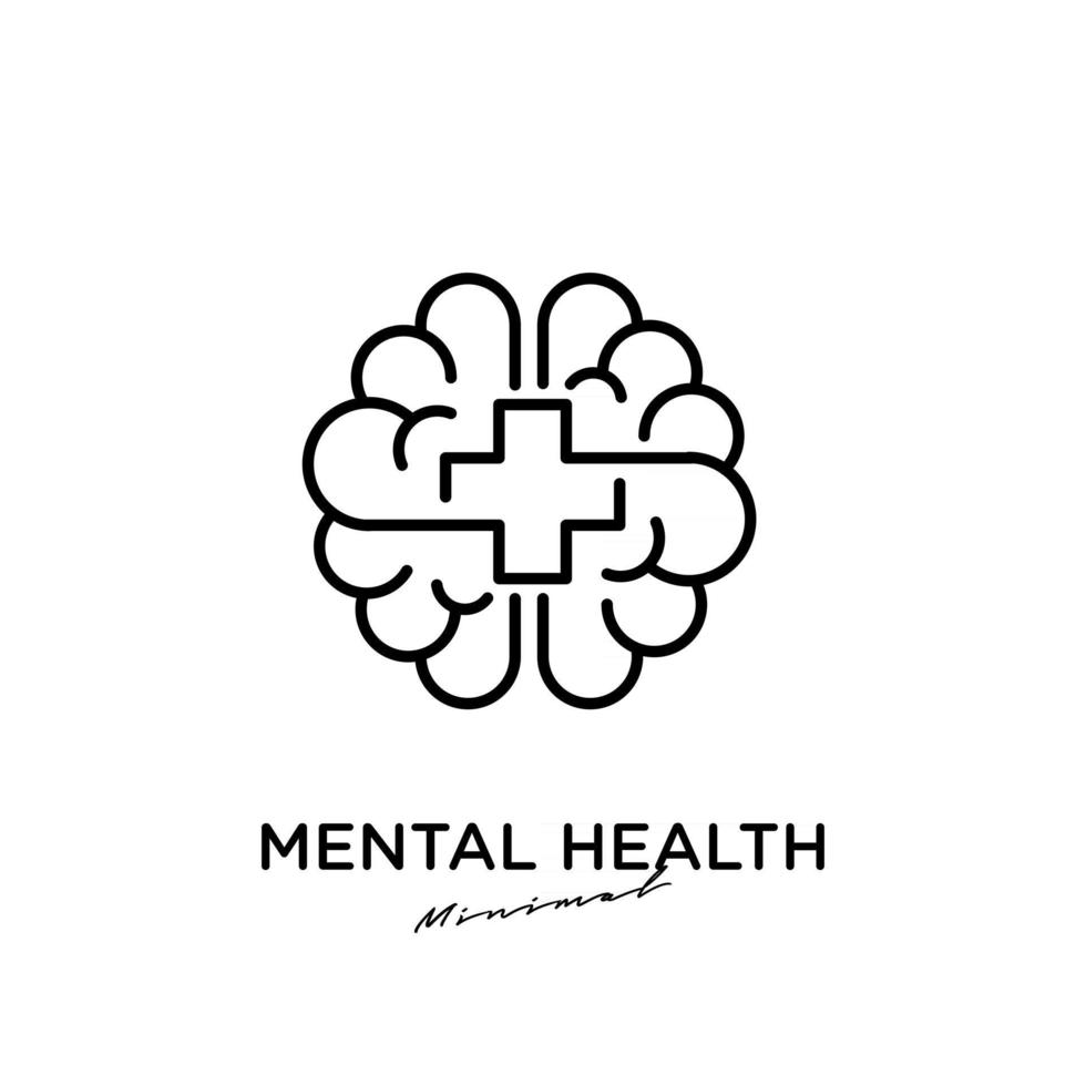 mental hälsa vektor logo ikon design