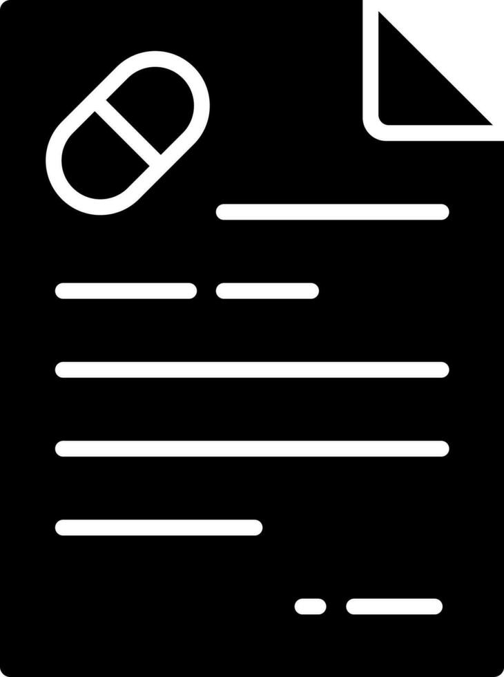 illustration av medicin recept glyf ikon. vektor