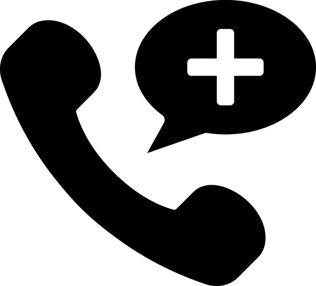 Notfall Telefon Anruf Glyphe Symbol oder Symbol. vektor