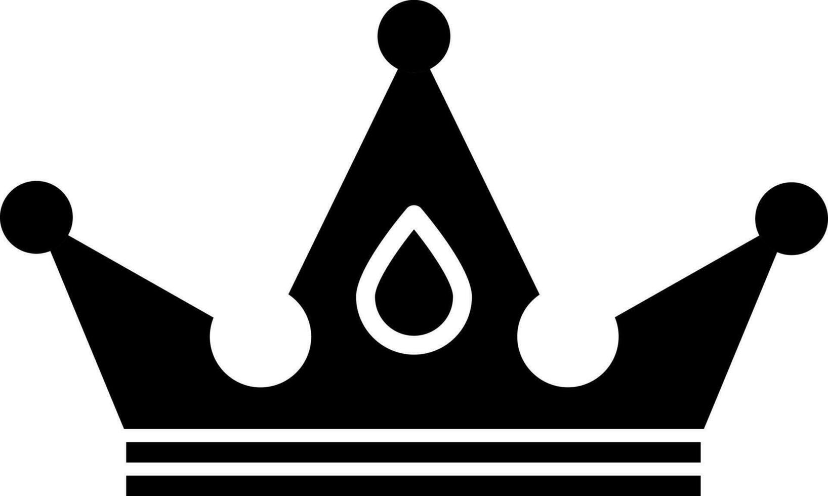 schwarz und Weiß Illustration von Krone Symbol. vektor