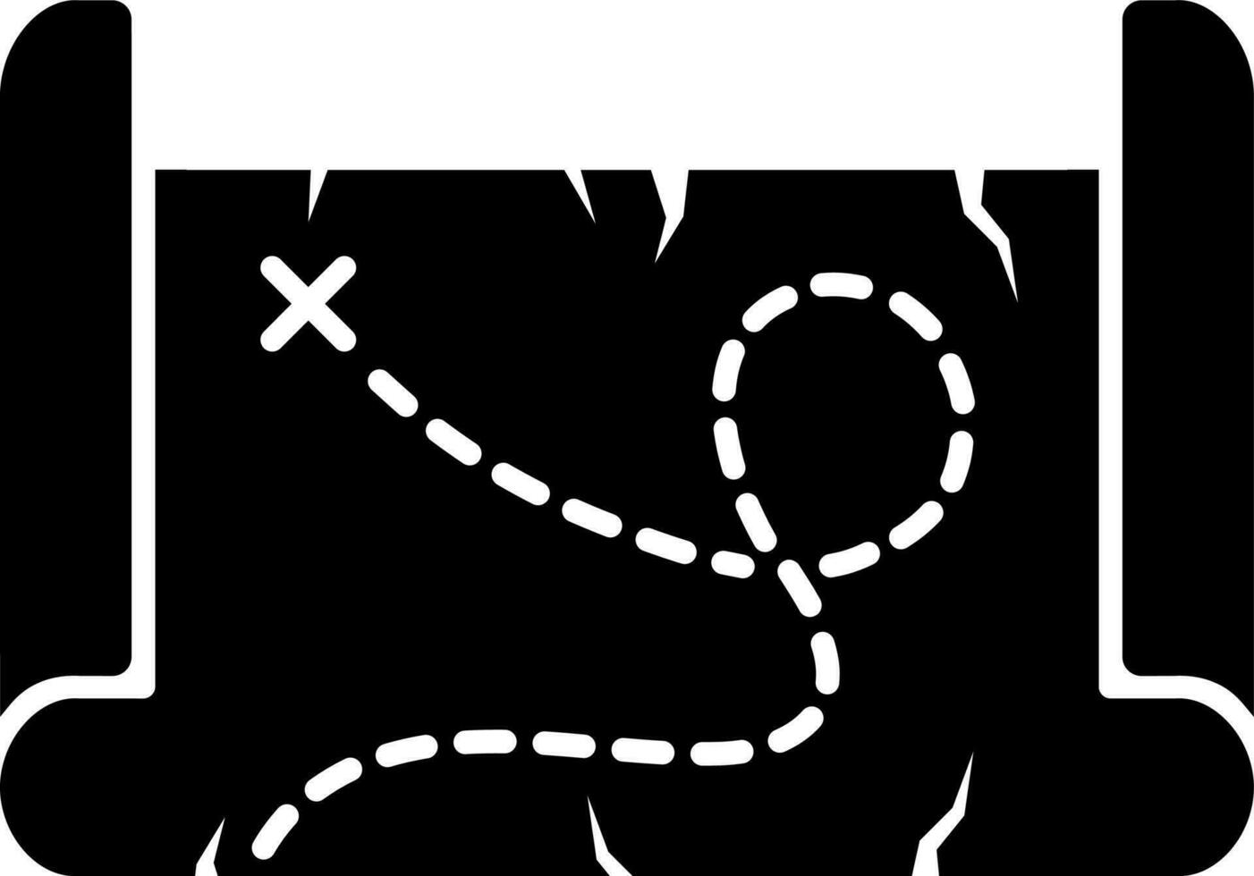 Illustration von Schatz Karte Glyphe Symbol. vektor