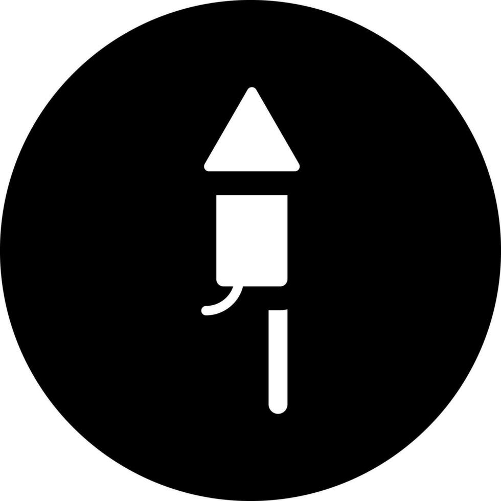 Kracher Rakete Glyphe Symbol im eben Stil. vektor