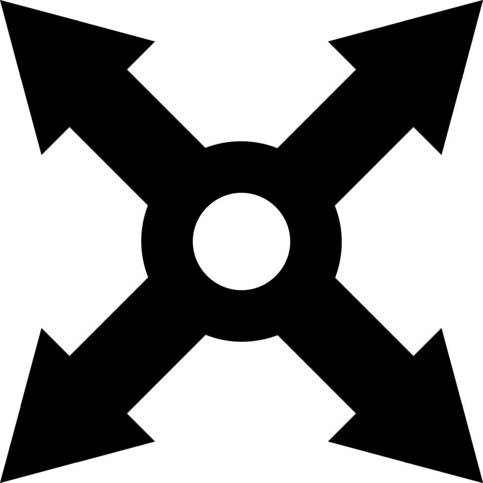 Glyphe Symbol oder Symbol von Ninja Shuriken Waffe. vektor