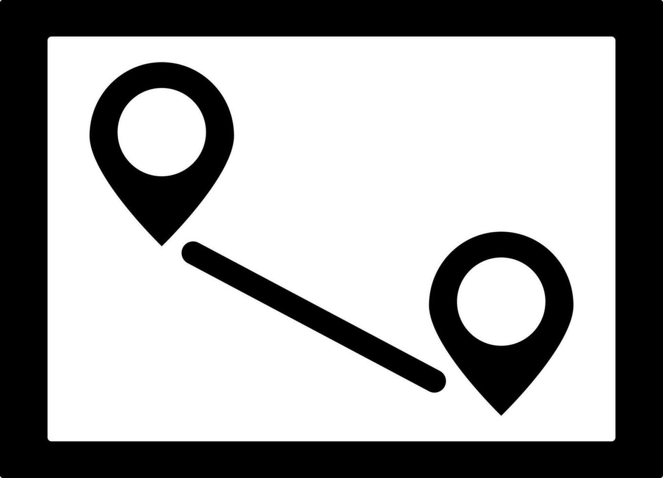 Route Ort Glyphe Symbol oder Symbol. vektor
