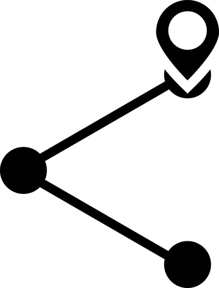 Route Ort Symbol im schwarz und Weiß Farbe. vektor