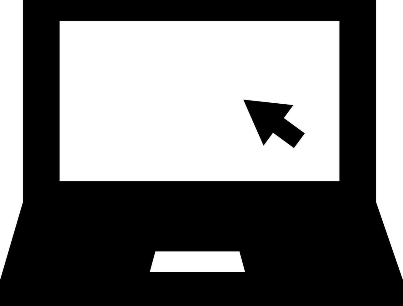 Mauszeiger Pfeil auf Laptop Bildschirm Symbol oder Symbol. vektor