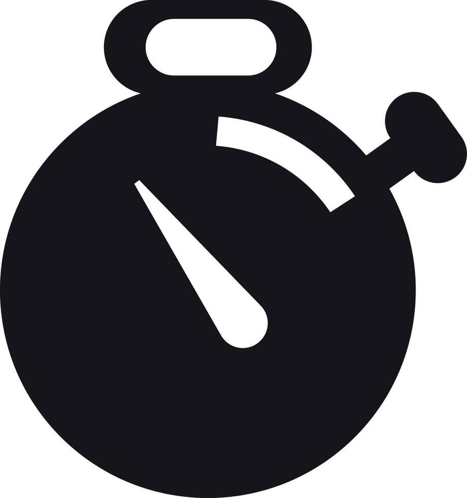 Alarm Uhr Glyphe Symbol im eben Stil. vektor