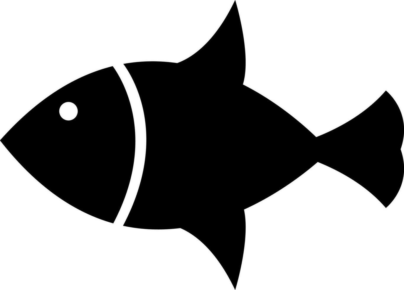 Charakter von ein schwarz und Weiß Fisch. vektor