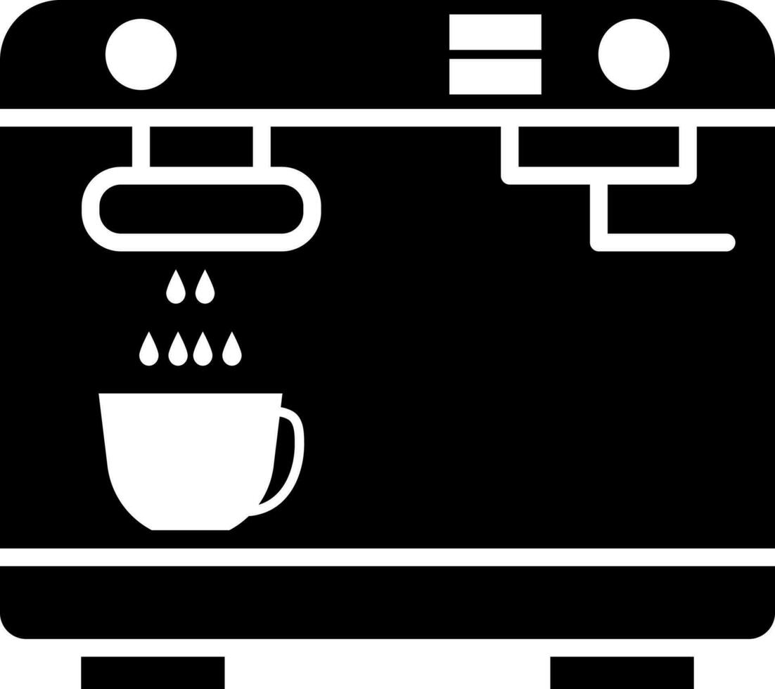 kaffe maskin med kopp i svart och vit Färg. vektor