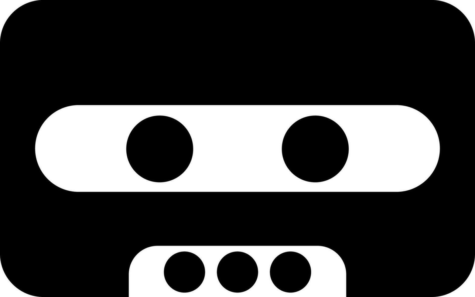 årgång ikon av kassett isolerat i svart och vit Färg. vektor