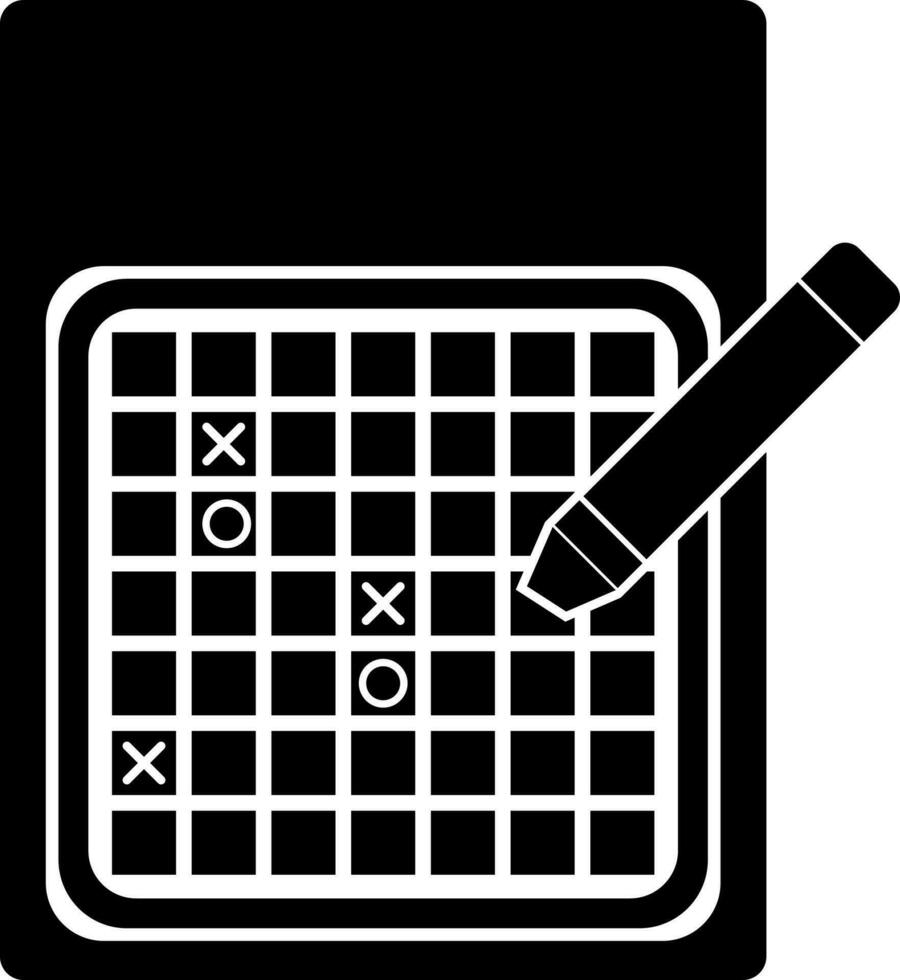 svart och vit bingo med penna i platt stil. vektor
