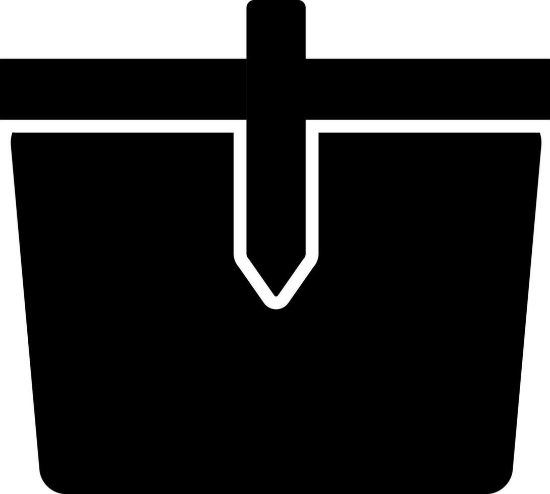 picknick korg glyf ikon eller symbol. vektor