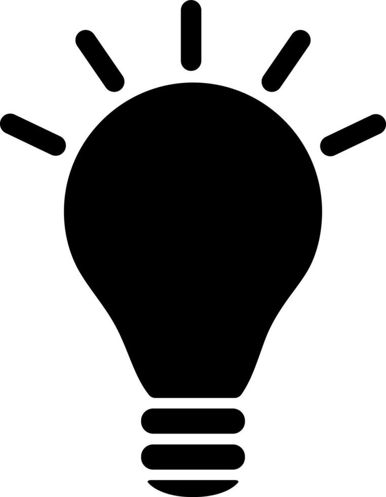 Beleuchtung Birne oder Idee Symbol im schwarz Farbe. vektor