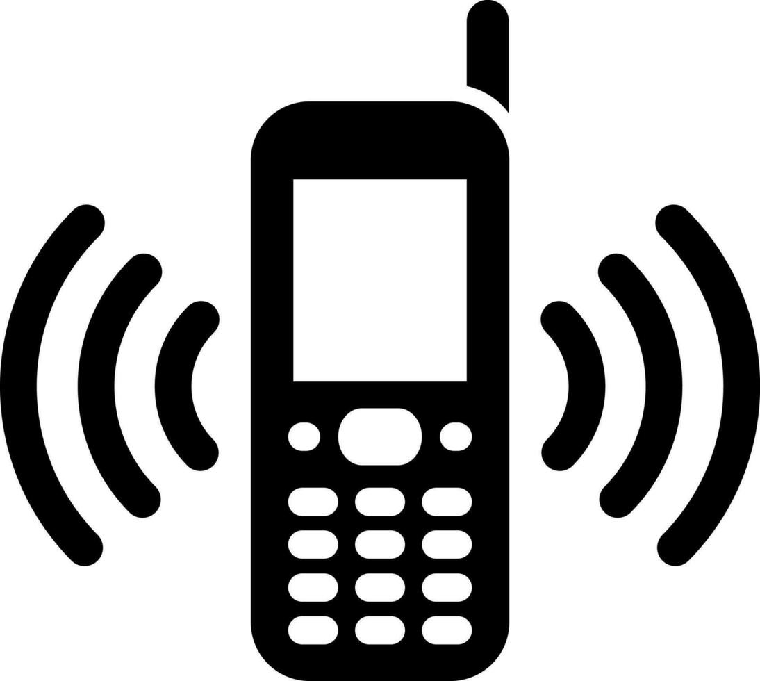 mobil ringande eller vibrera glyf ikon. vektor