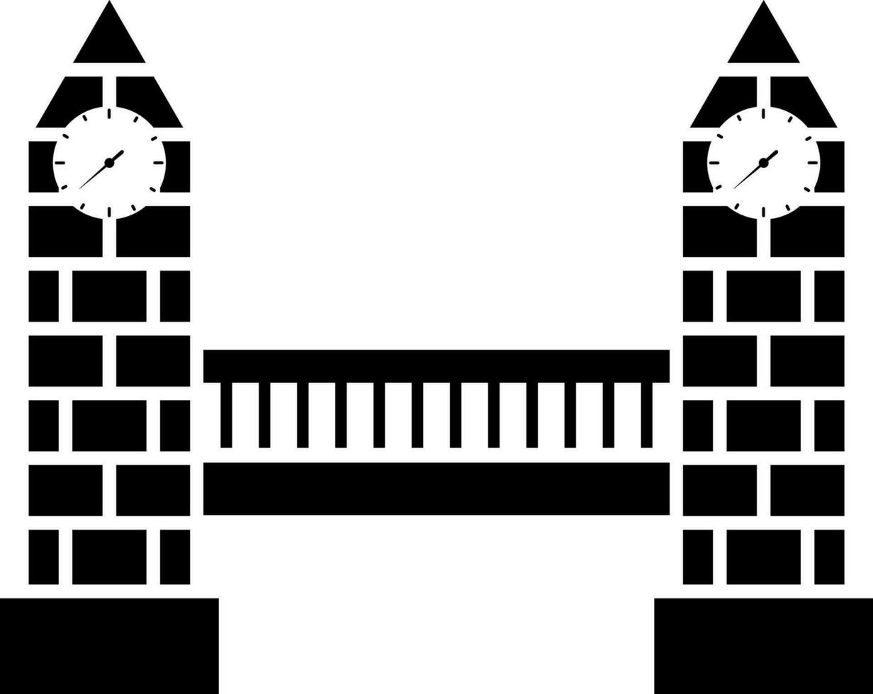 eben Stil Turm Brücke Symbol. vektor