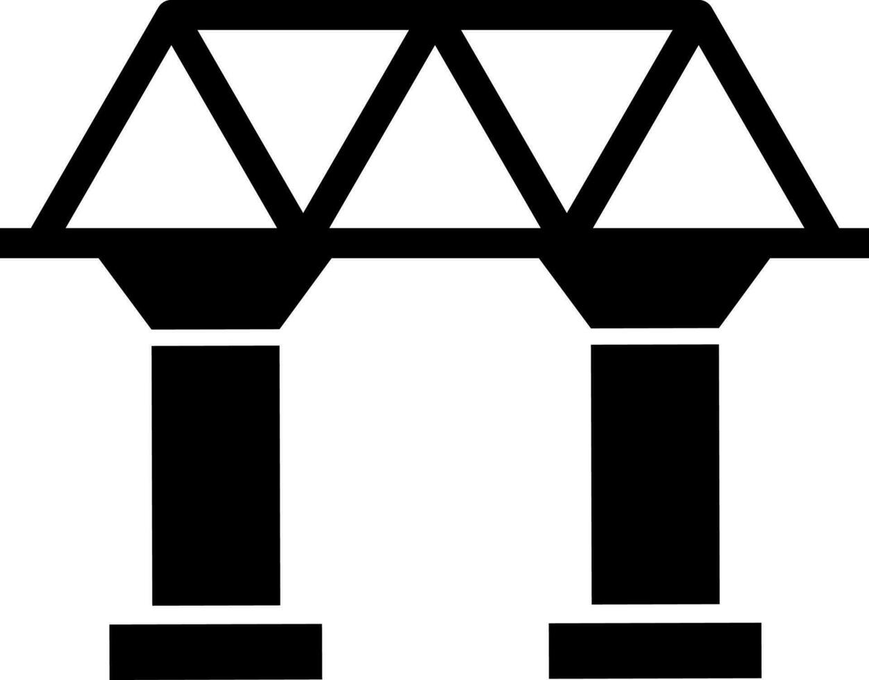 schwarz und Weiß Illustration von Fachwerk Brücke Symbol. vektor
