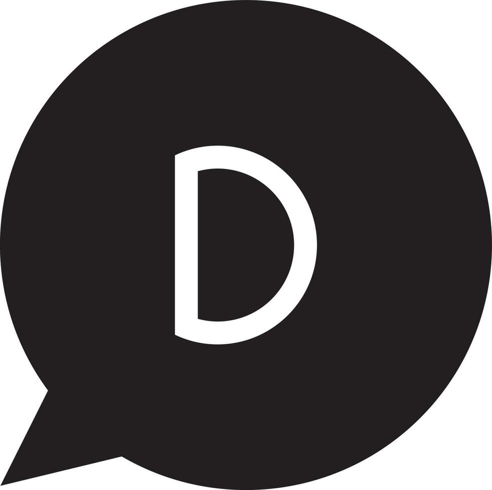 schwarz und Weiß disqus Logo im eben Stil. vektor