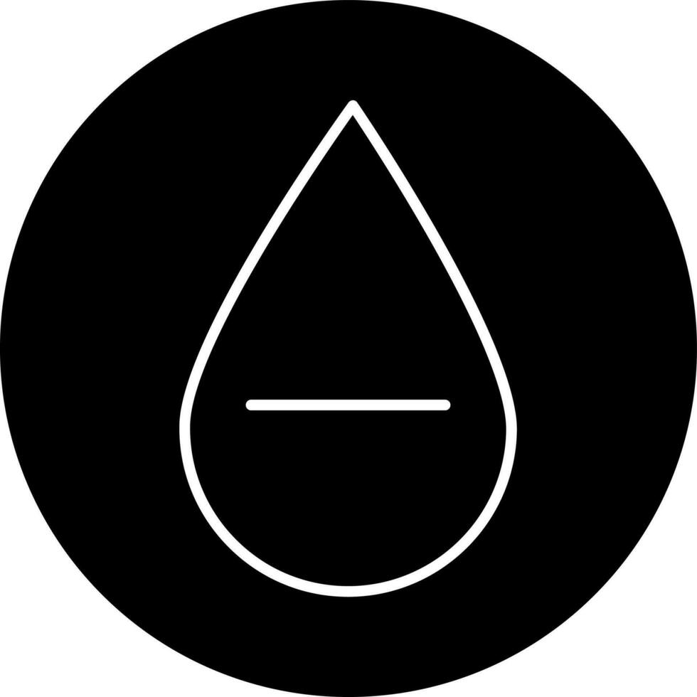 platt stil negativ blod grupp ikon i svart Färg. vektor