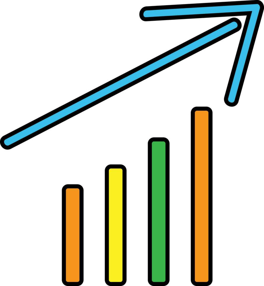 bunt wachsend Graph im eben Stil. vektor