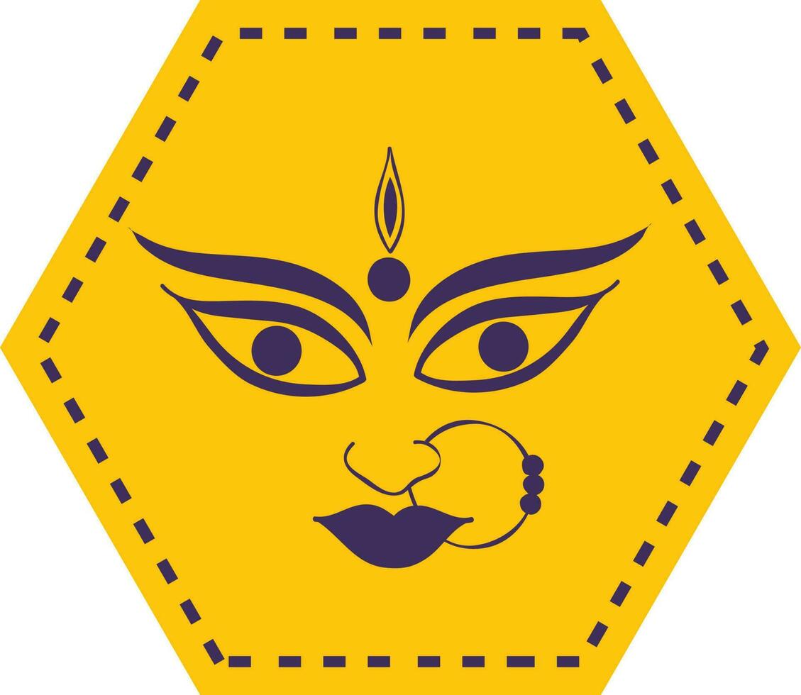 Hindu mythologisch Göttin Durga Gesicht. vektor