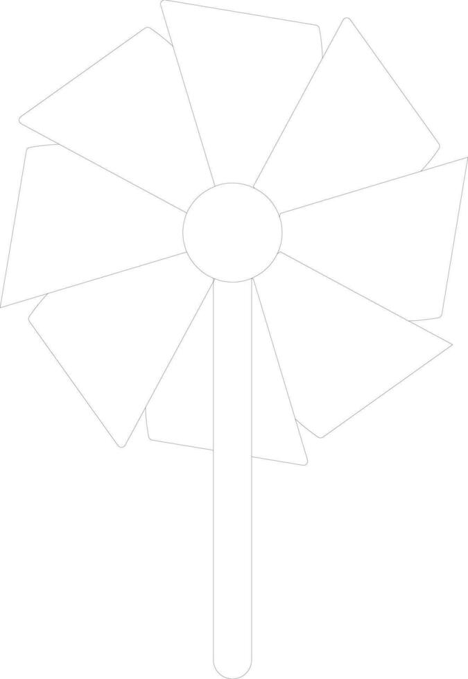 isoliert schwarz Linie Kunst Windmühle auf Weiß Hintergrund. vektor