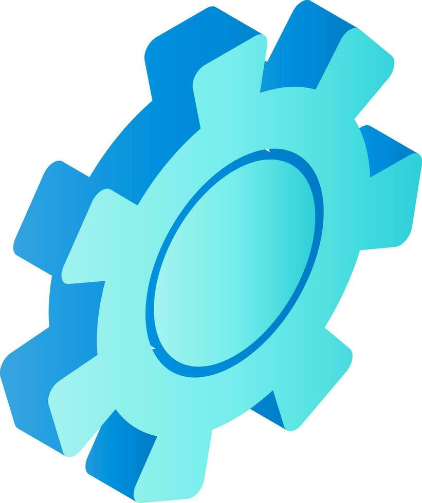 illustration av kugghjul isometrisk ikon i blå Färg. vektor
