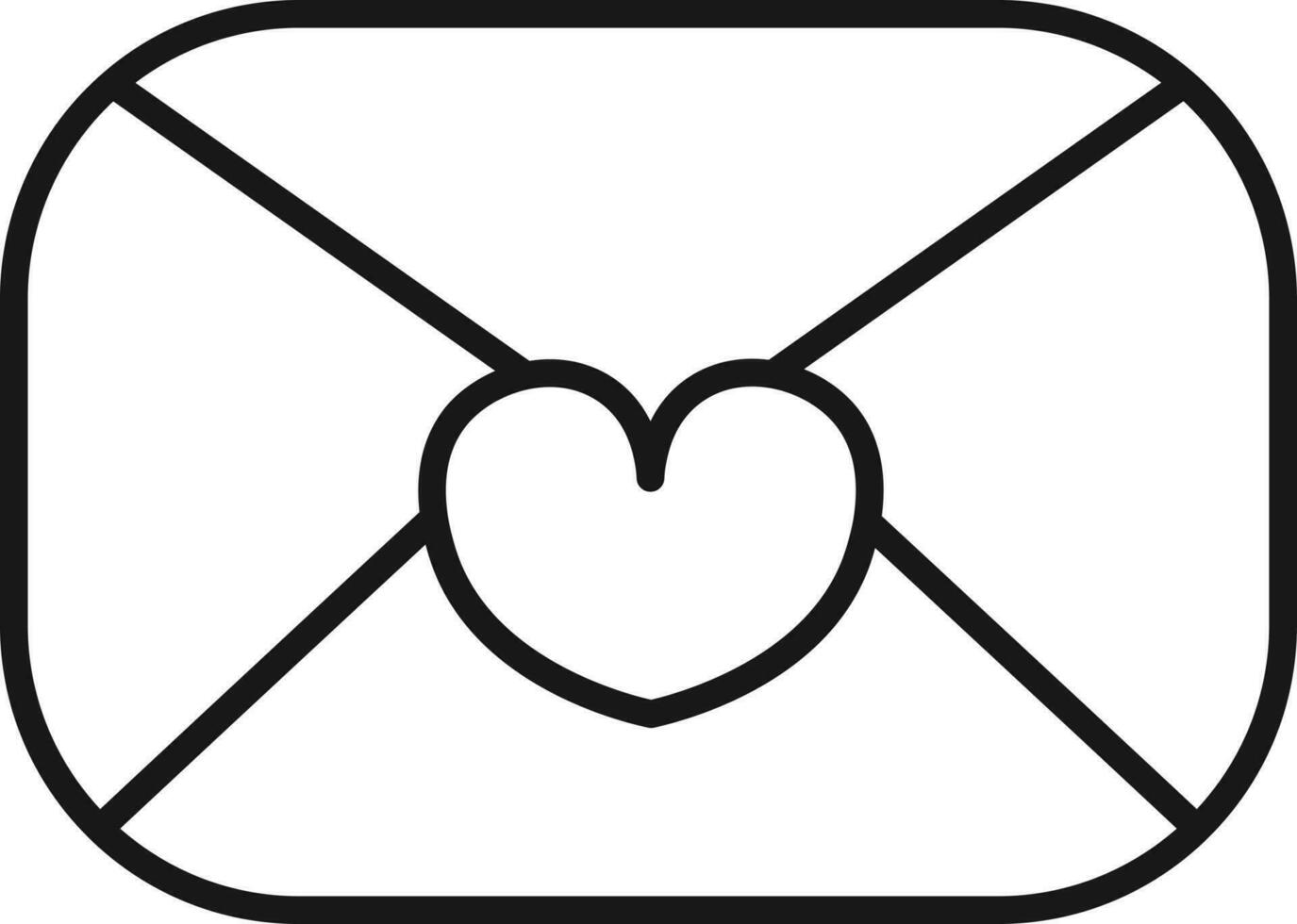Mail oder Briefumschlag Symbol im schwarz Linie Kunst. vektor