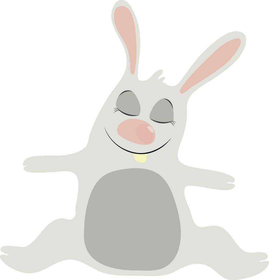 platt illustration av leende kanin. vektor