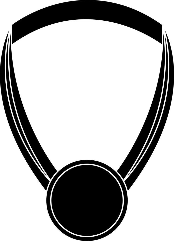 schwarz und Weiß leer Medaille Symbol im eben Stil. vektor