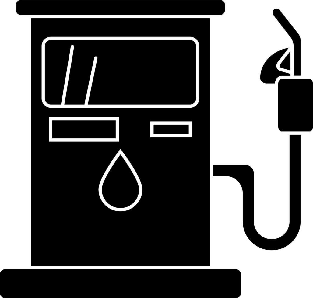 platt stil gas station ikon i svart och vit Färg. vektor