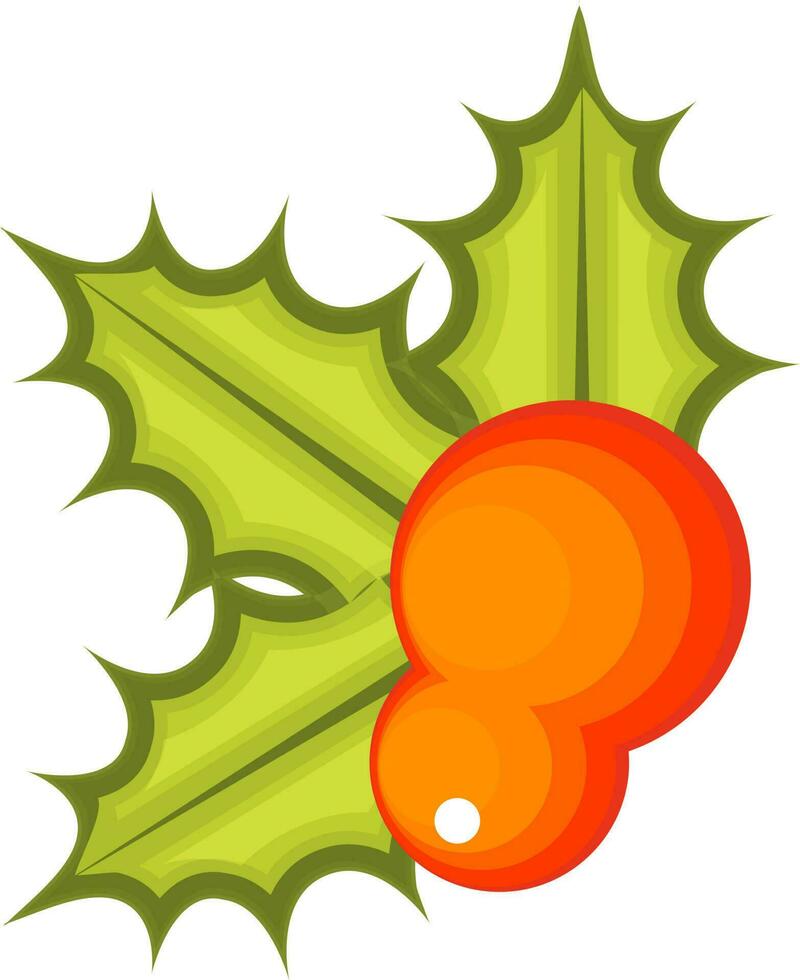 illustration av jul hollies med löv. vektor