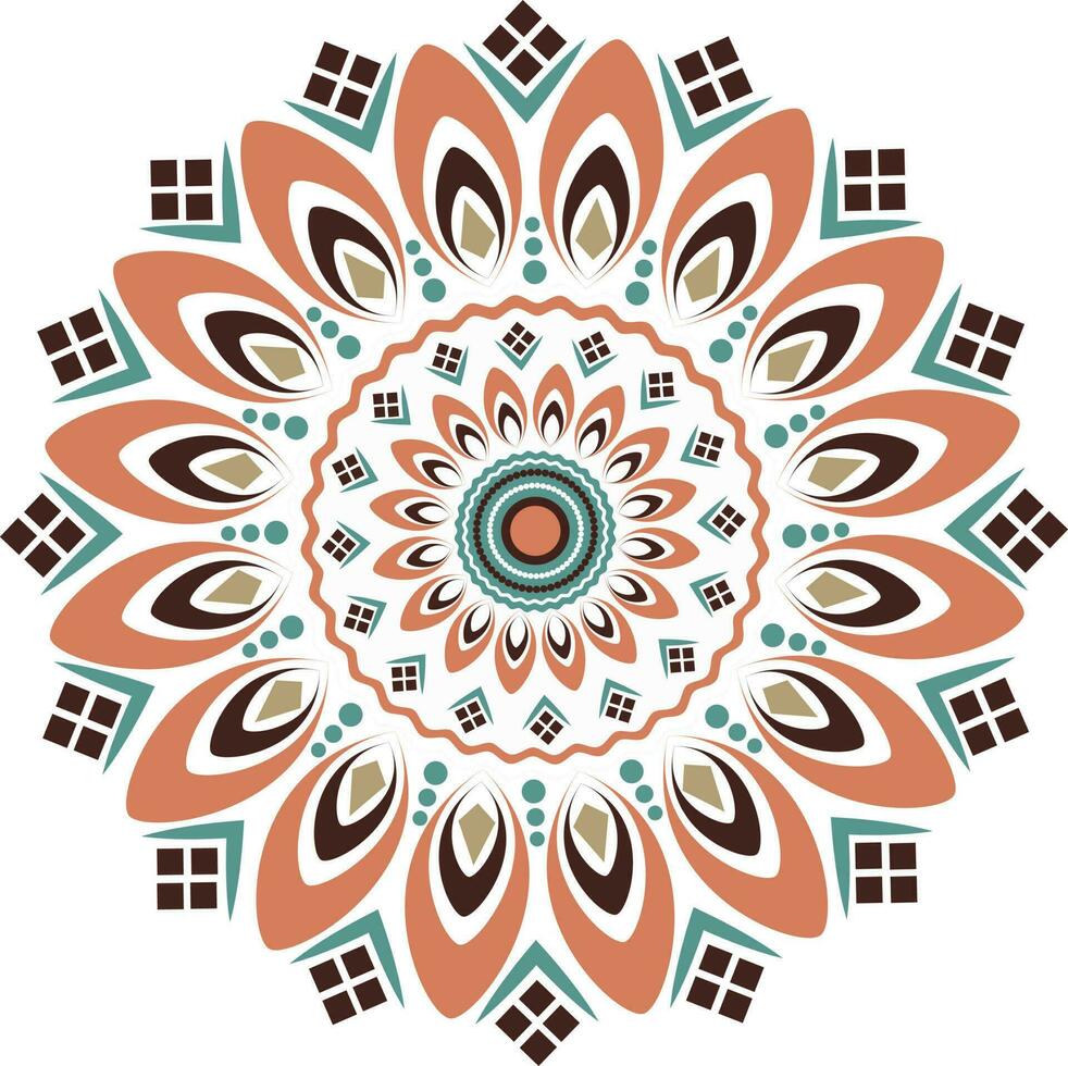 dekorativ mandala med blommig design. vektor