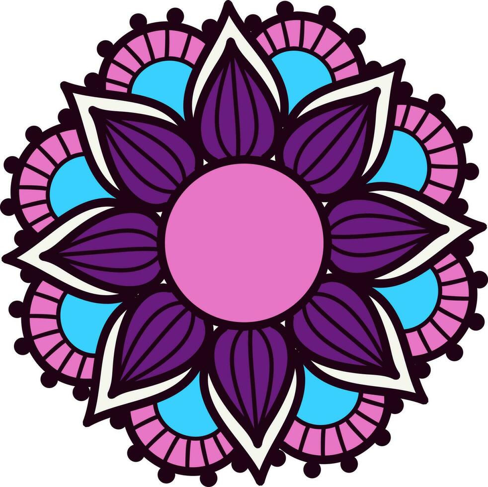 kreativ bunt Blume Mandala Design. vektor