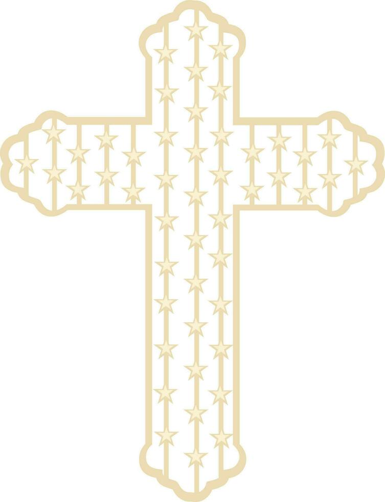 kristen korsa symbol eller ikon med stjärnor dekorerad. vektor