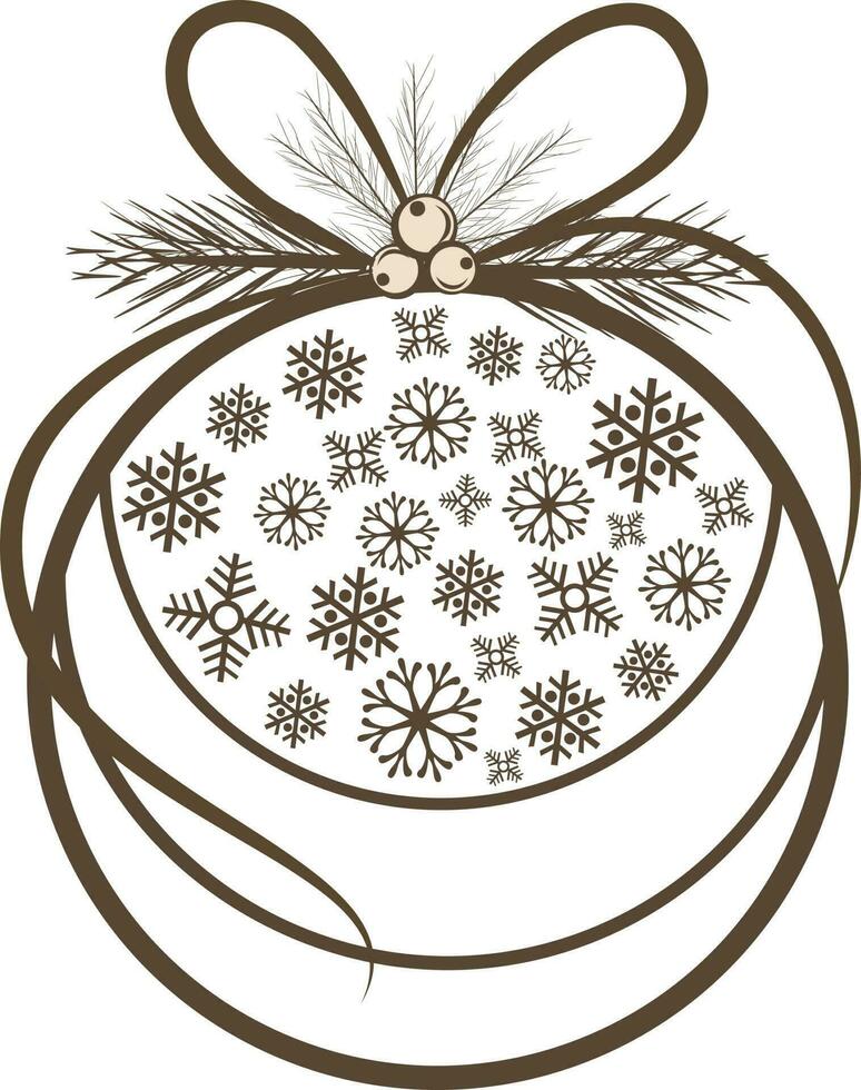 snöflinga dekorerad boll med band. vektor