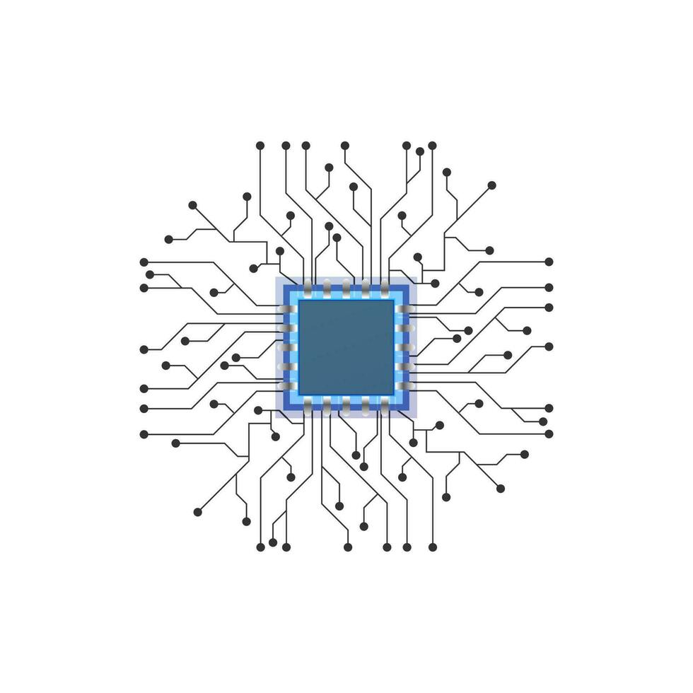 illustration av processor chip för teknologi begrepp. vektor