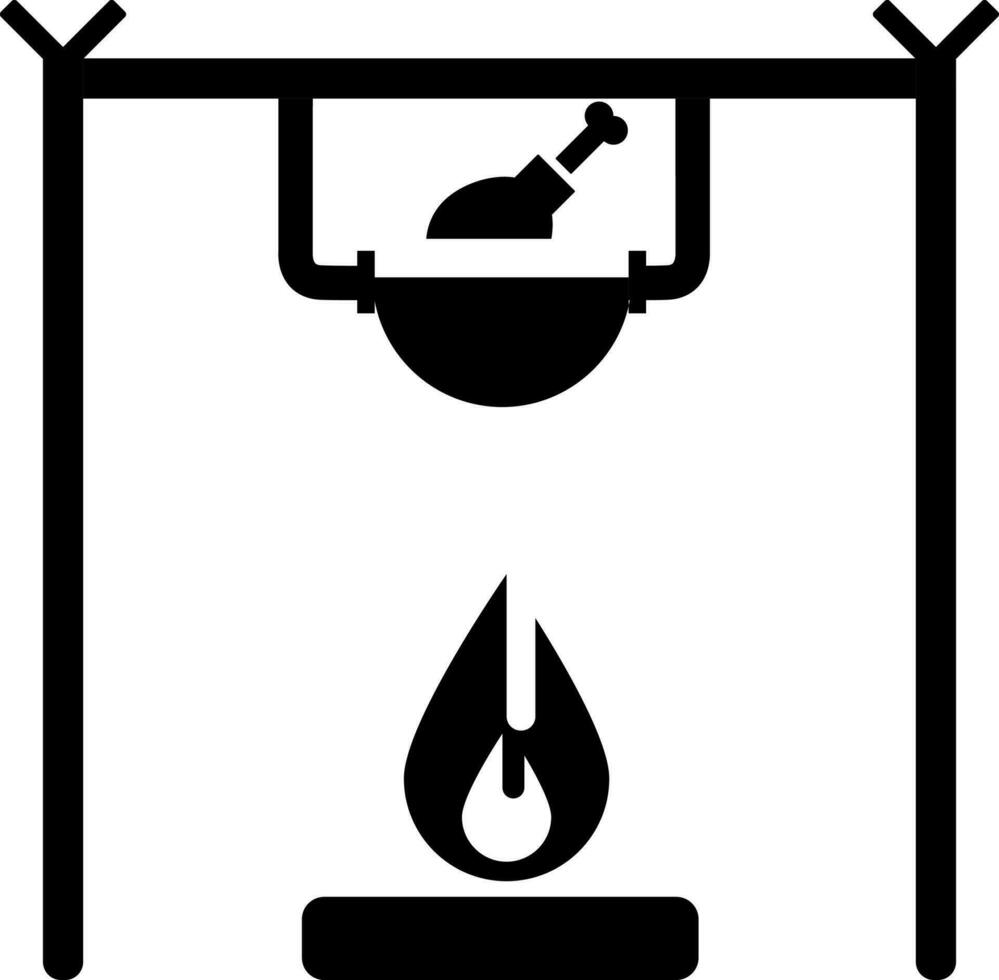 Vektor Illustration von hängend Grill Symbol im eben Stil.