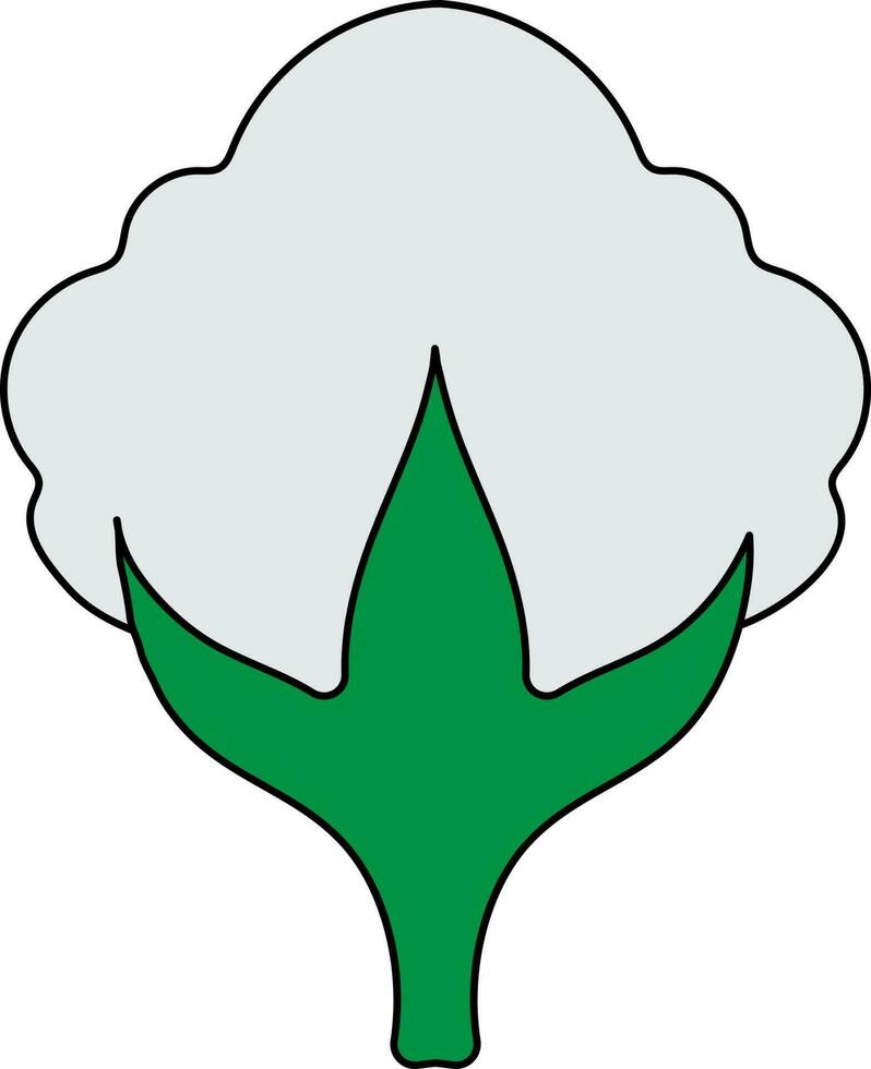 Baumwolle Pflanze Symbol zum Landwirtschaft im Schlaganfall Stil. vektor