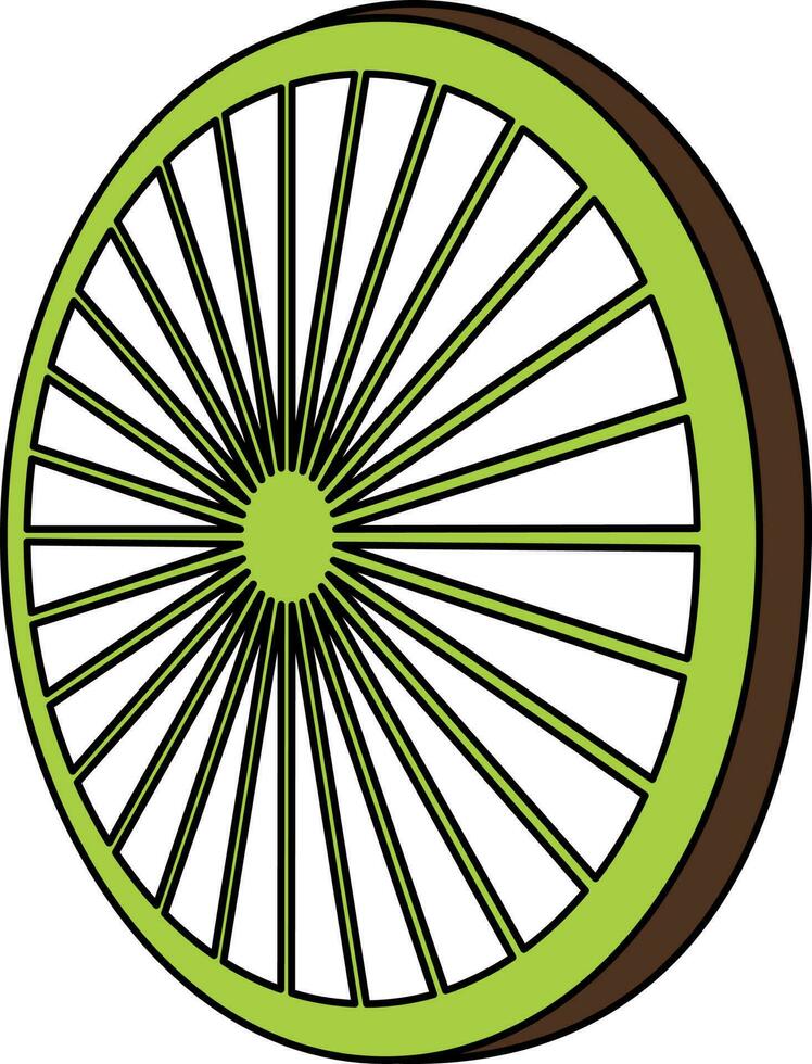 grön Färg med stroke stil av hjul ikon för lantbruk. vektor