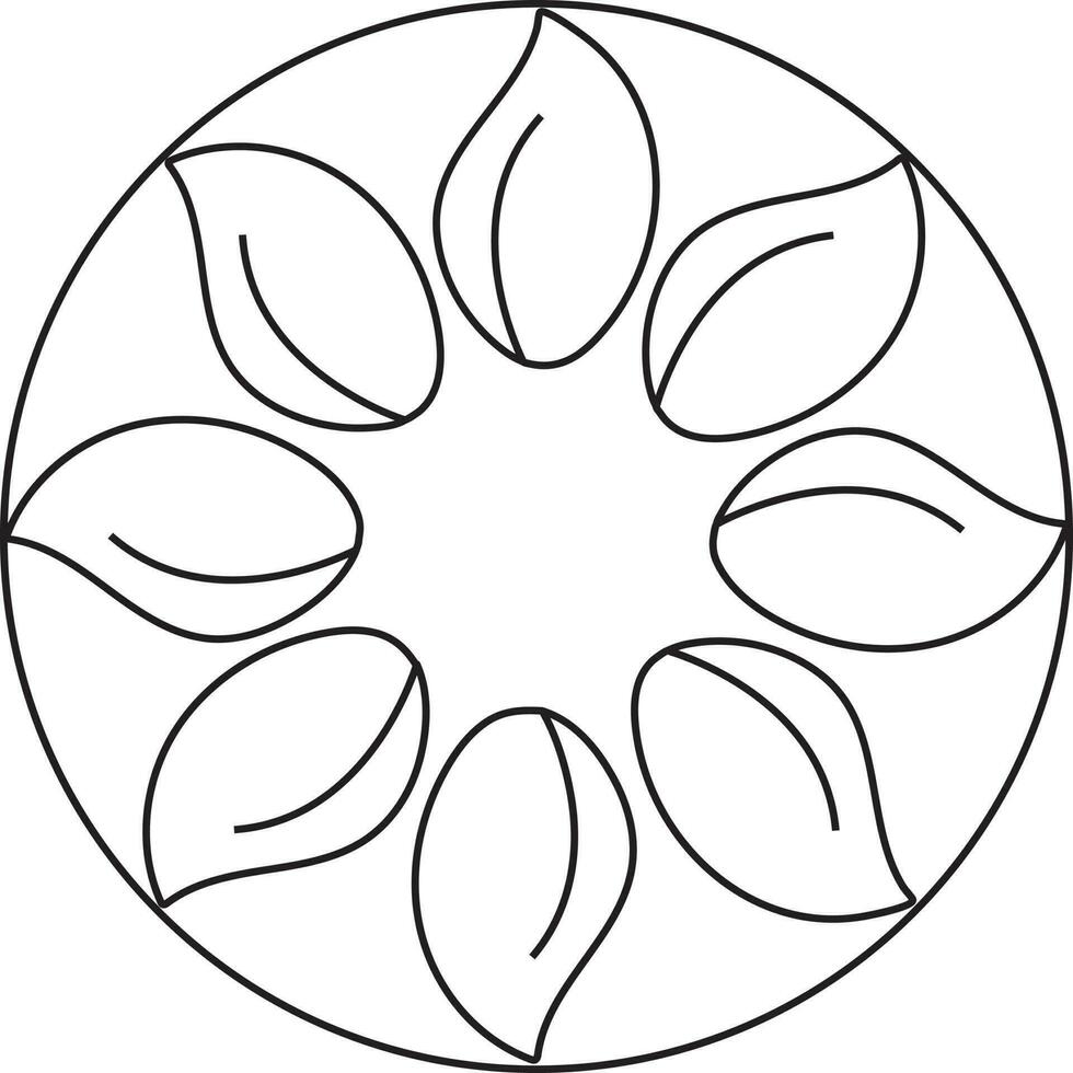 ikon av blad på cirkulär bakgrund med stroke stil. vektor